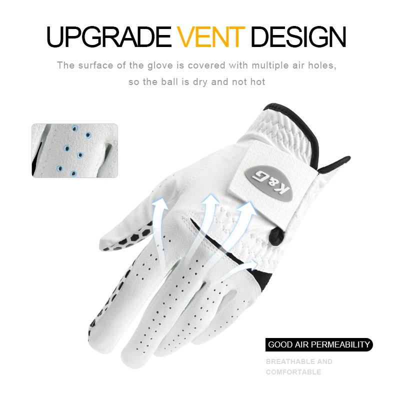 Pack 1-persoons golfhandschoenen heren linkerhand zacht ademend puur schapenvacht antislip pellet golfhandschoenen golf heren 22/23/24/25/26