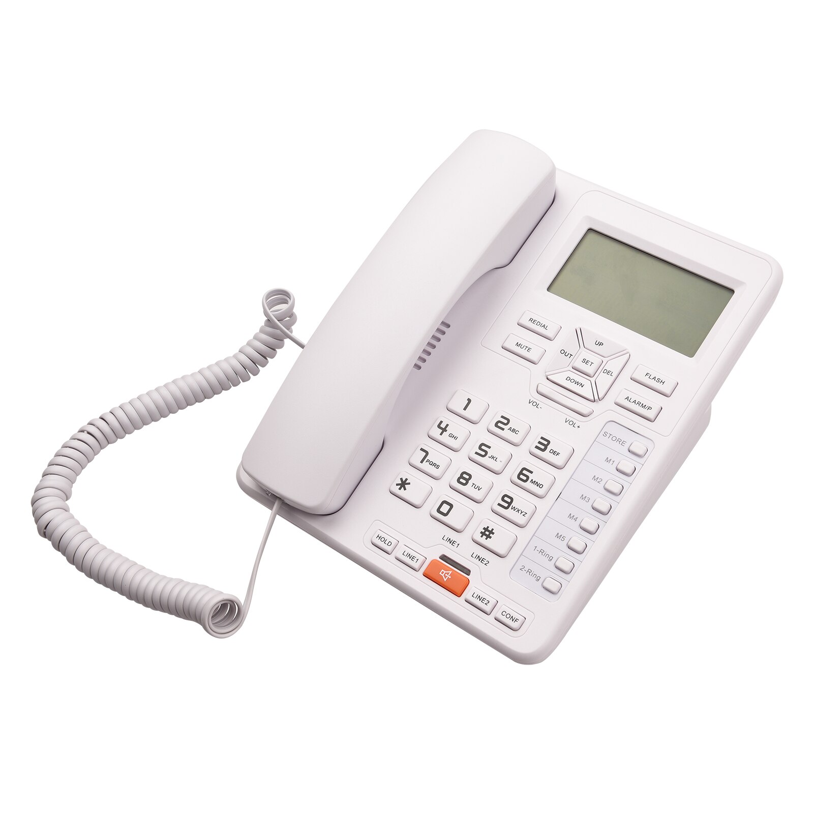 2-Lijn Desktop Draadgebonden Telefoon Antwoordapparaat Caller Id/Wisselgesprek Backlight Lcd &amp; Handset/Base Voor kantoor Thuis Conferentie