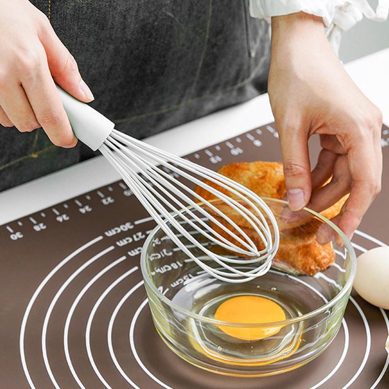 1pc multifunktionella roterande manuell äggvisp mixer mini plast kök äggvisp bakverktyg äggrörare silikon miljövänlig