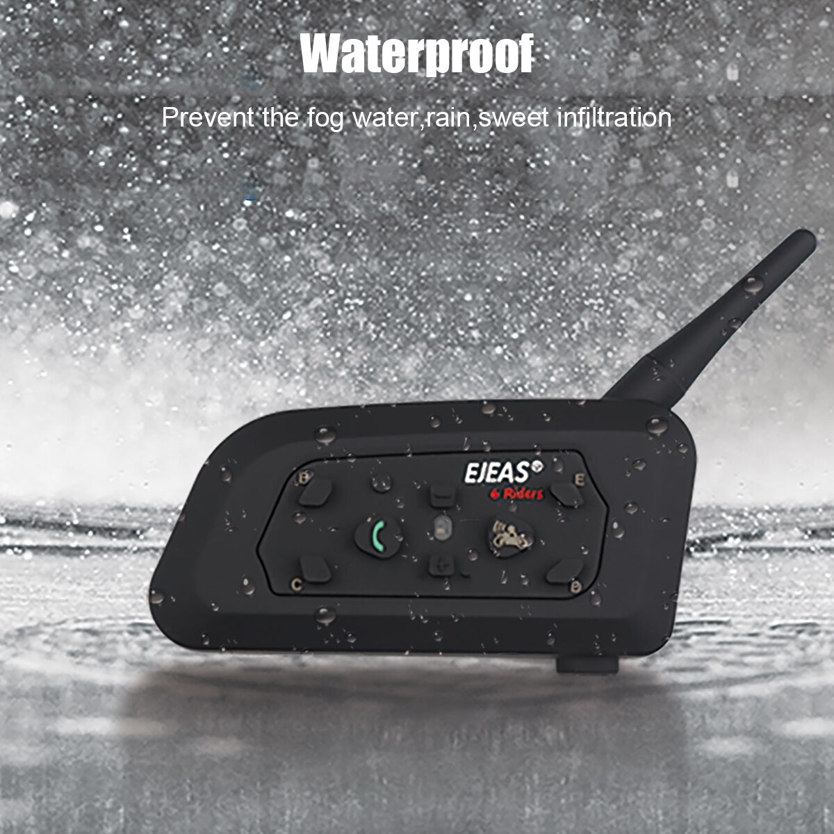 Fodsports FX8 Air Motorcycle Helmet Bluetooth Intercom - 4 Way, 1000M Range, FM Radio, Voice Command