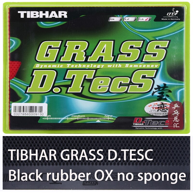 Tibhar GRASS D.TECS long pimples in table tennis rubber and rubber without sponge xo table tennis rackets racquet sport: black OX no sponge