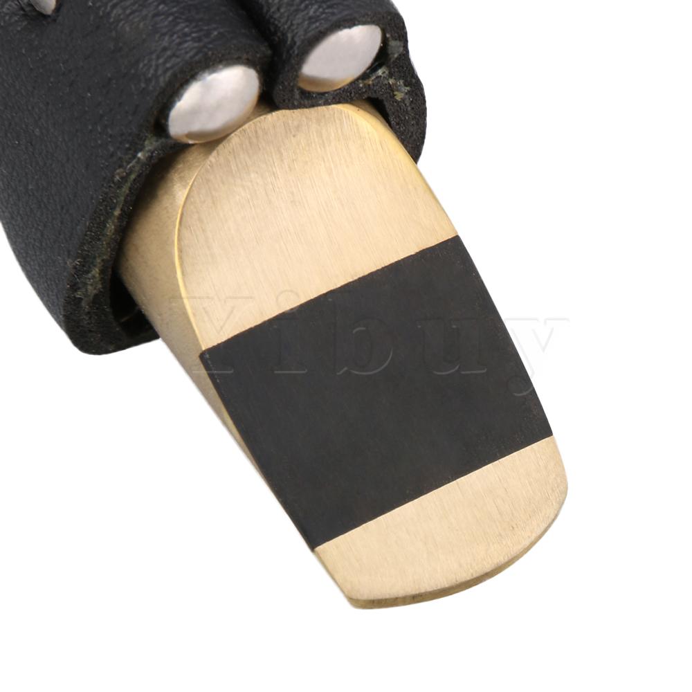 Yibuy gouden sopraansaxofoon 9#  saxofoon mondstuk met kunstleren ligatuur