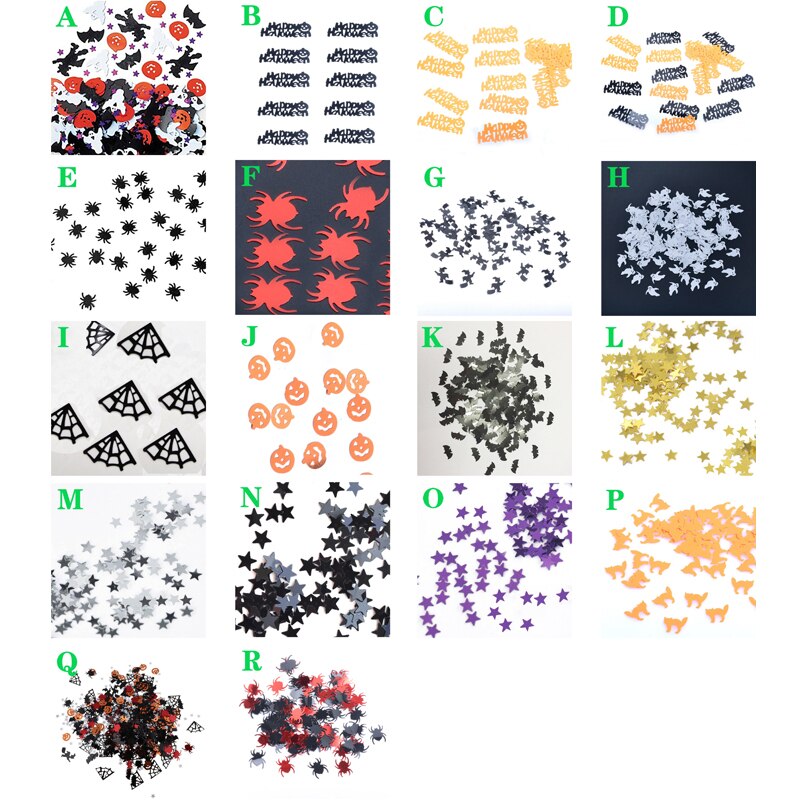 15g Spooky Halloween Confetti Pumpkin Spider Web Witch Bats Throw Confetti Sprinkle Home Festival Party Table Decoration