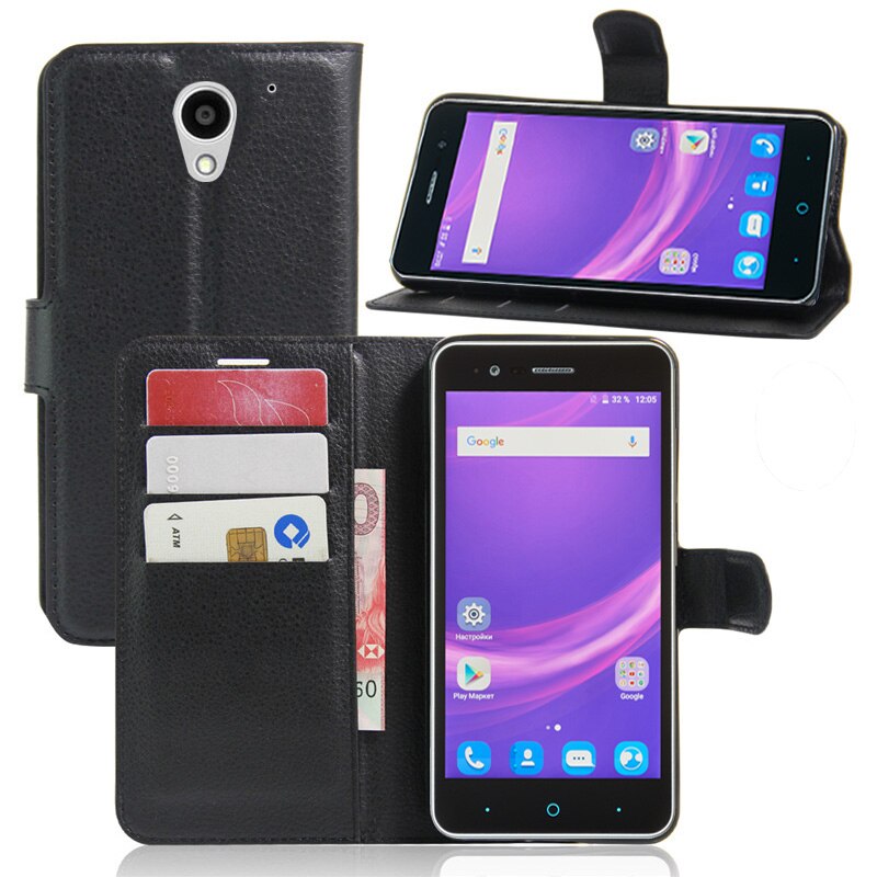 Funda trasera de cuero PU de lujo para ZTE A510 funda para ZTE Blade A510 A 510 funda protectora abatible bolsa de piel con ranuras