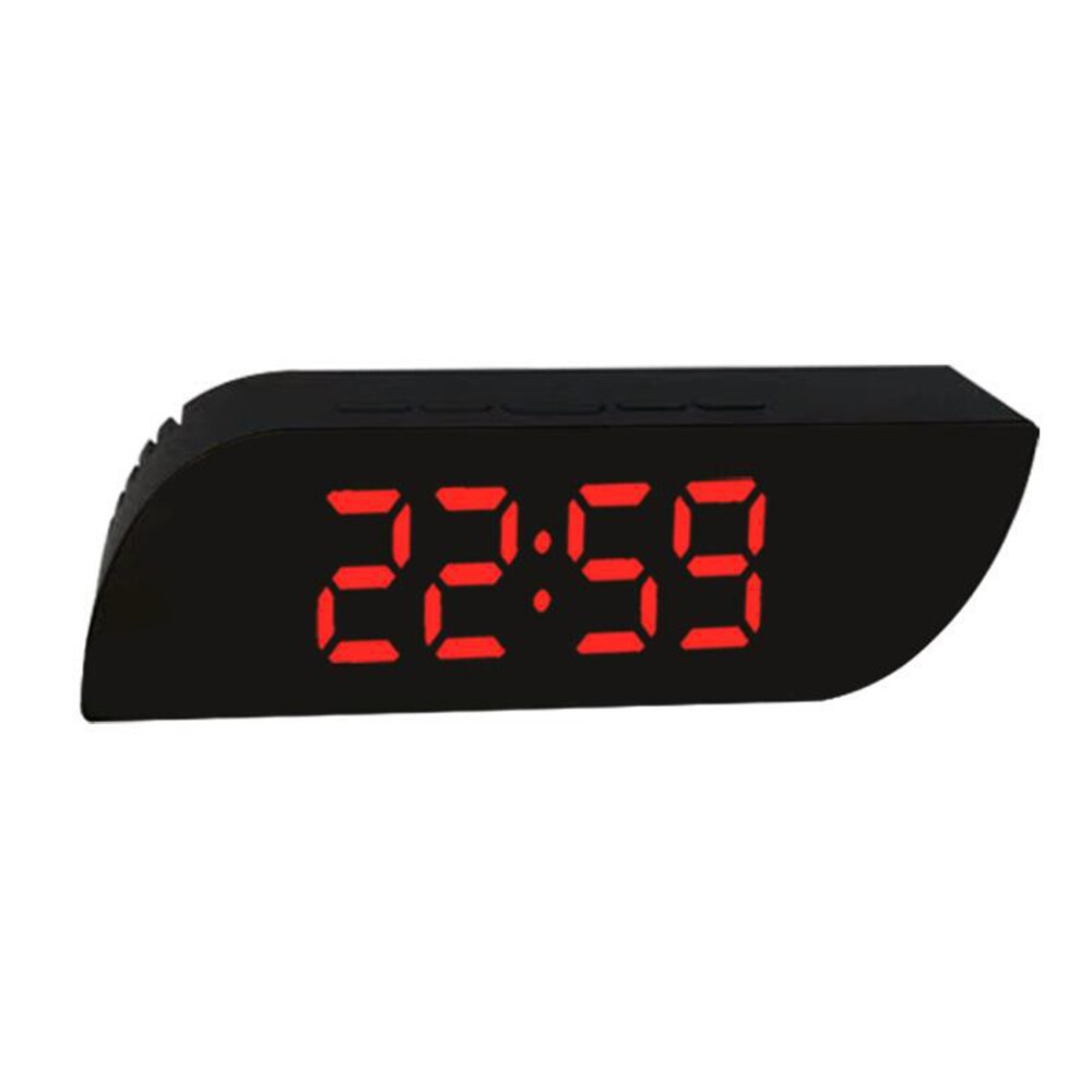 LED Display Alarm Clock Digital Mirror Multifunction Snooze Desk Clock Temperature Calendar USB/AAA Powered Electronic: b and r
