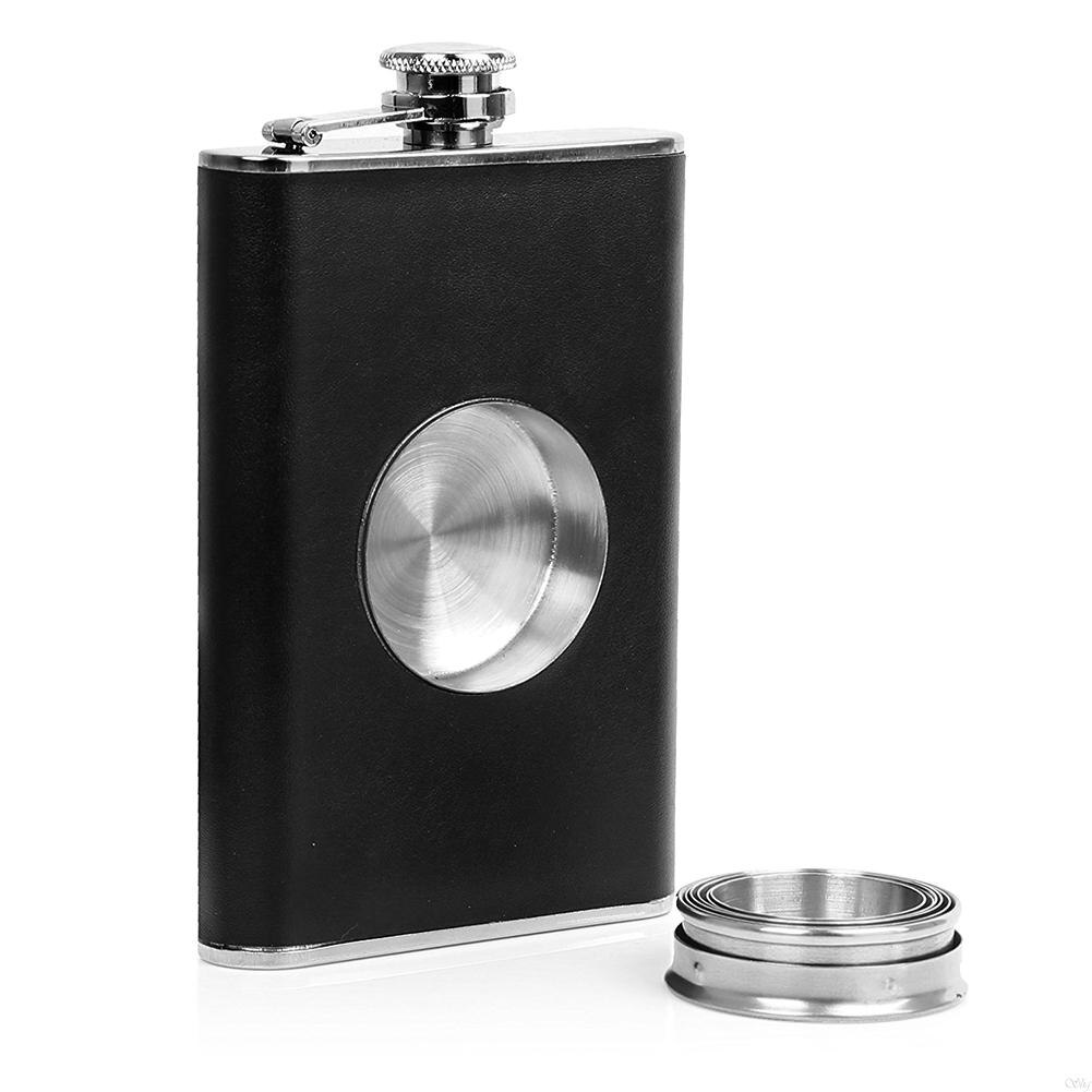 Portable Stainless Steel Hip Flask Folding Telescopic Shot Flask Wine Carrier Container a Funnel Included