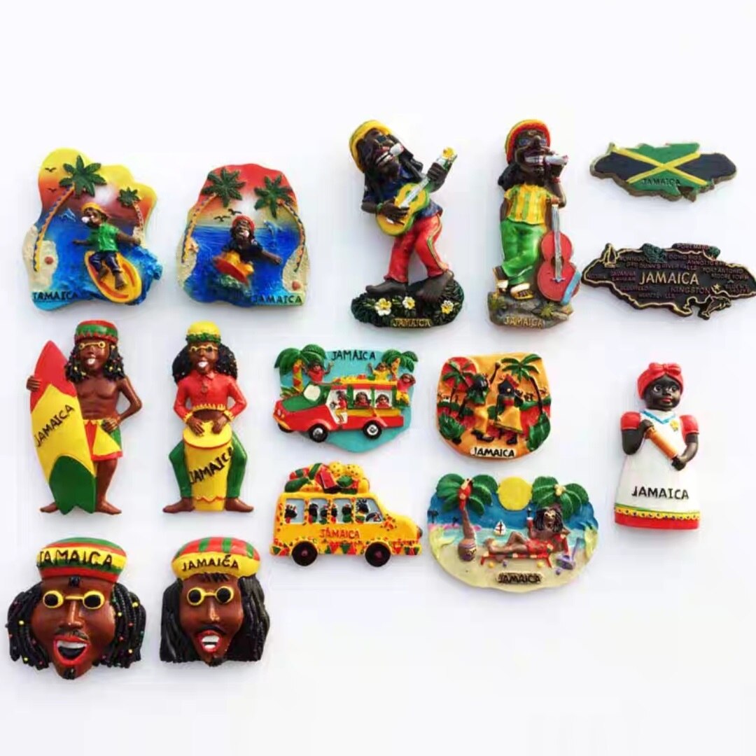 North America Jamaica 3D Fridge Magnets Tourist Souvenir Decoration Articles Handicraft Magnetic Refrigerator Collection