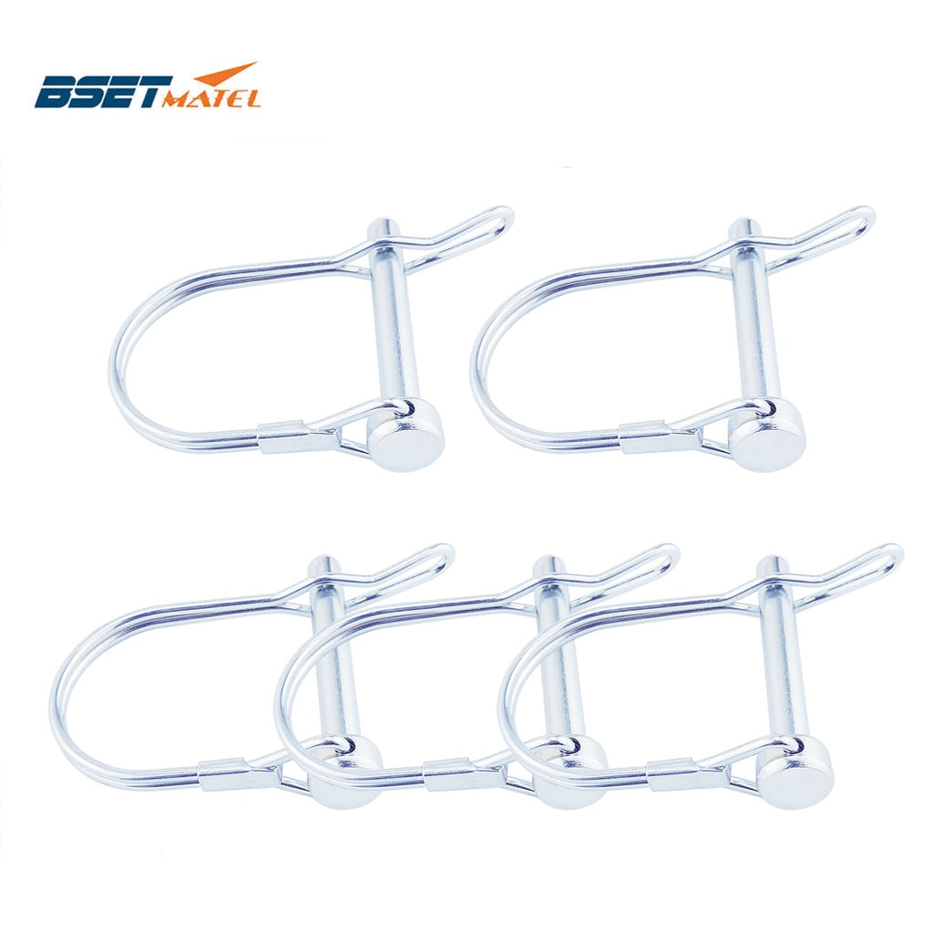 5PCS Spring Carbon Steel PTO Pin Round Arch Wire Shaft Locking Lock Pin Safety Coupler Pin Retainer Farm Trailers Wagons Lawn