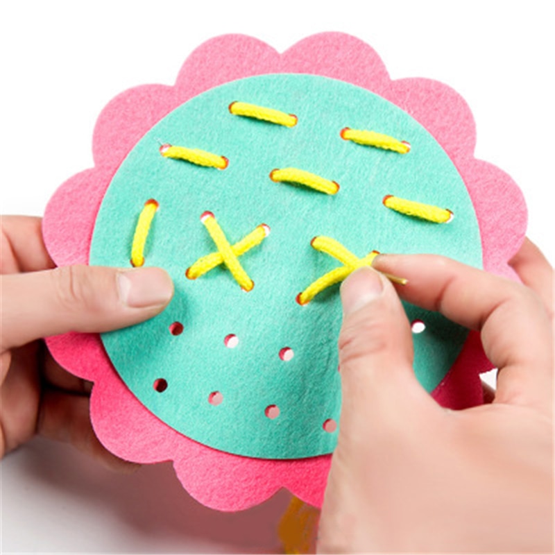 8 arten freundlicher DIY Weben Tuch Materialien einstellen Spielzeug für freundlicher Baby Kindergarten Blume DIY Früer Pädagogische Lern Handwerk Spielzeug