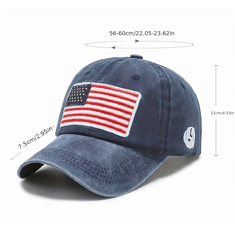 USA Flag Embroidery Baseball Cap Washed Distressed Sports Hat Adjustable Sunscreen Dad Hats For Women Men