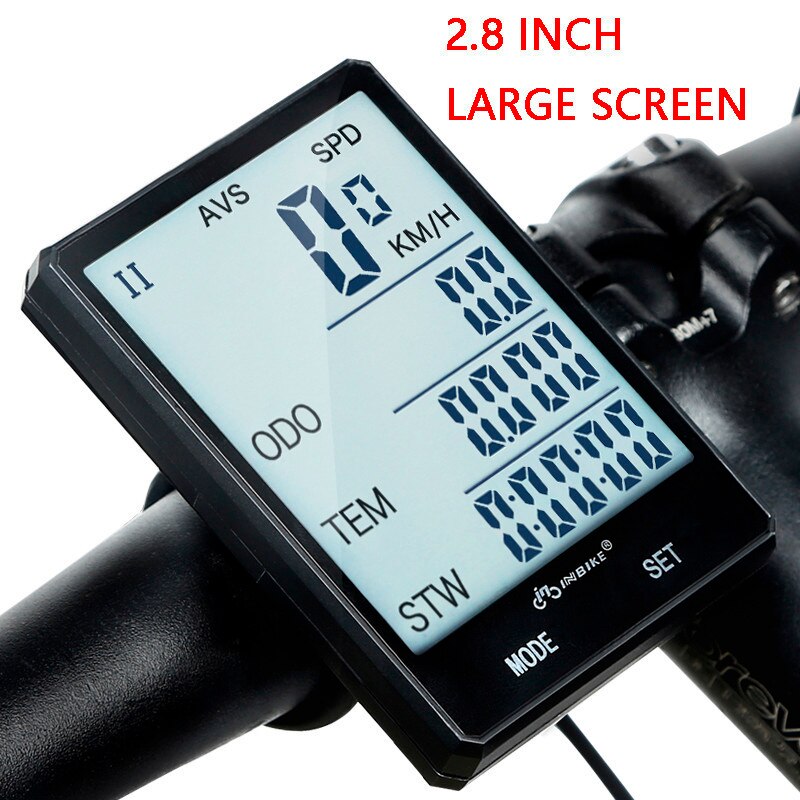 2.8 '' stor trådløs cykelcomputer cykling speedometer sensor kilometertæller regntæt cykel målbar temperatur stopur gps