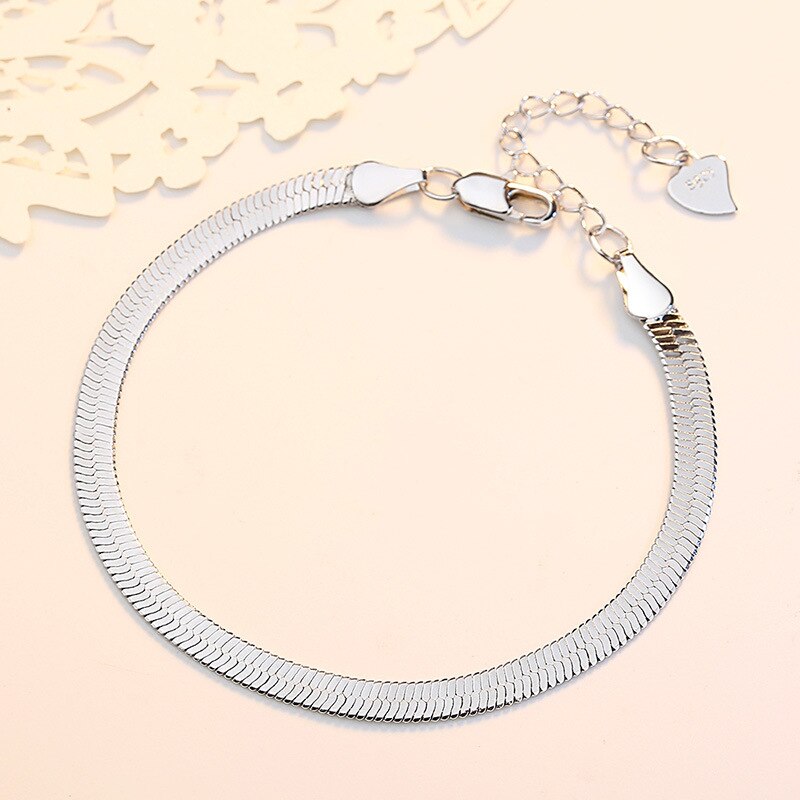 100% 925 Sterling Zilver Snake Chain Ladies'bracelets Vrouwen Sieraden Vrouwelijke Armband Meisje Goedkope