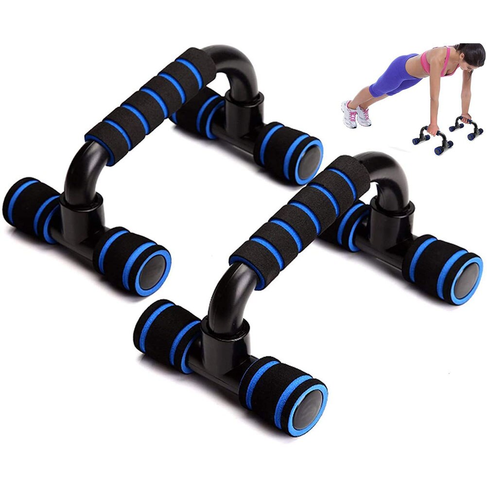 1 Paar Power Wielen Roller Machine Push-Up Bar Stand Oefening Rack Workout Home Gym Fitness Apparatuur Buik Spier trainer: Deep Blue