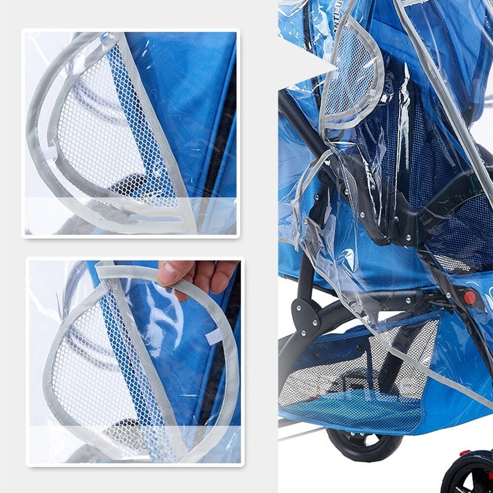 Waterproof Rain Cover Transparent Wind Dust Baby Strollers Pushchairs Raincoat S/M/L Shield Zipper Open Stroller Accessories