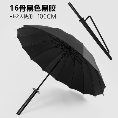 Parapluie Katana Sunny & Rainny parapluies à longue poignée noir japonais samouraï épée semi-automatique 8 côtes parapluie WZP228: 16Skeleton Upgrade B