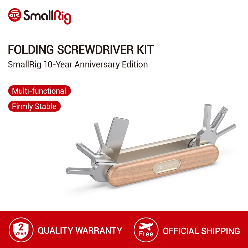 SmallRig 10-Year Anniversary Edition Folding Screwdriver Kit With Phillips/Allen Wrenches/ Torx T25 Driver Camera Cage Rig-2400