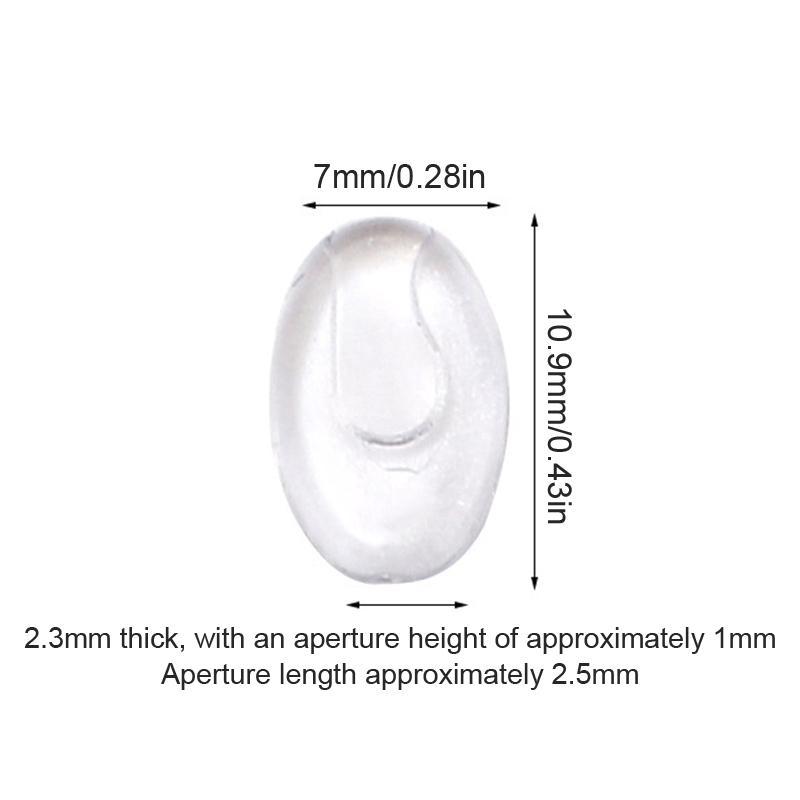 25 pares/set plug-in óculos nariz almofadas transparente pvc anti deslizamento nosepads plana oval suporte de óculos acessório