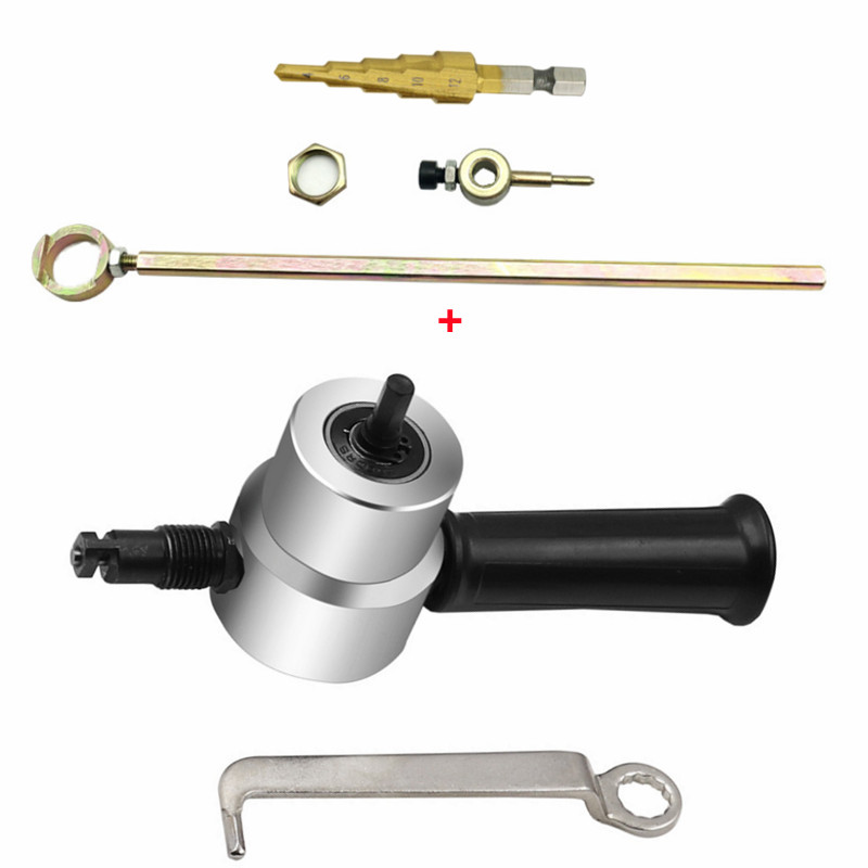 Obcinak robić blachy Podwójna głowica Narzędzie robić cięcia żelaza Wiertarka elektryczna Modyfikacja płyty Dziurkacz Nożyce Regulowane