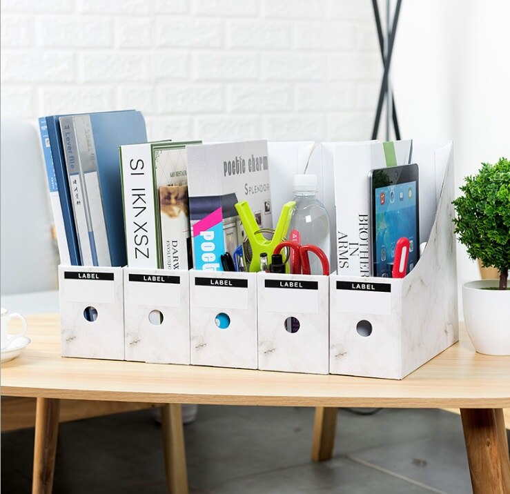 LOAAO Eco-Friendly Cardboard table organizer box office file box holder book storage box Home Storage Organization