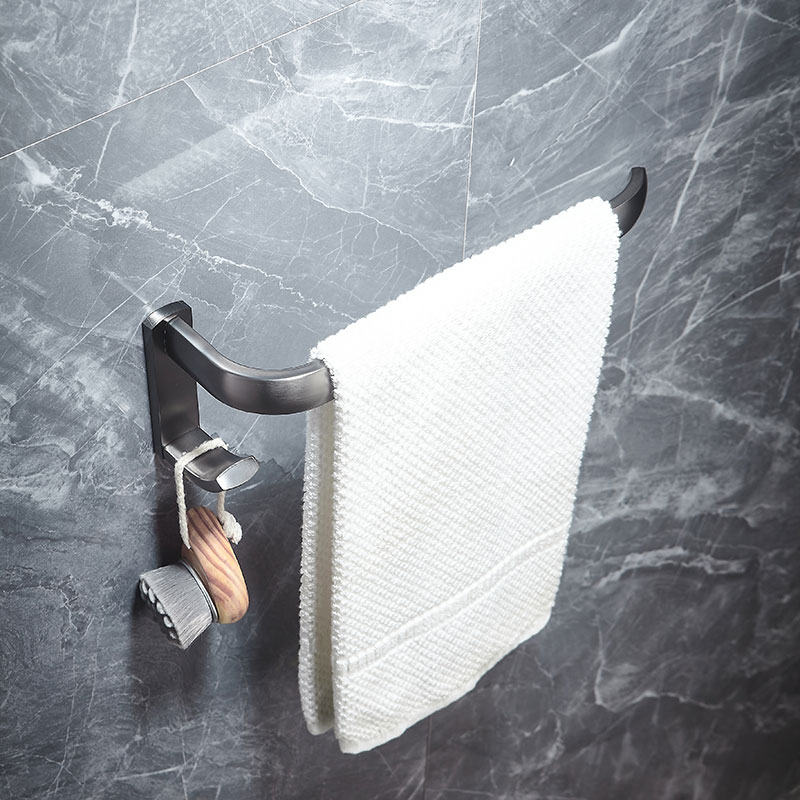 Messing Badkamer Plank Gunmetal Muur Handdoek Plank Messing Wc Handdoek Bar Nordic Driehoek Mand Toiletborstel Hardware Set: towel holder