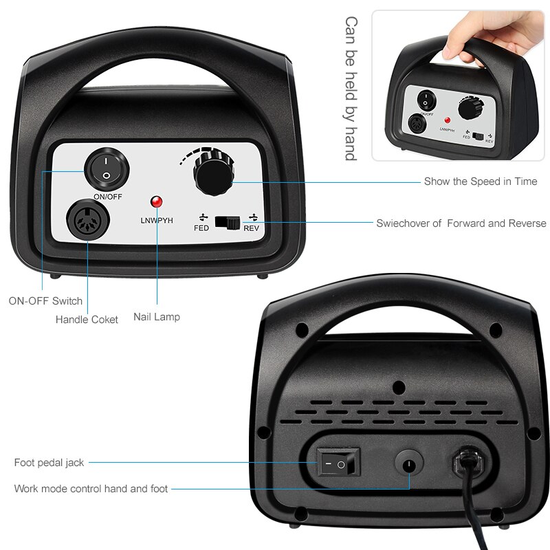 Perceuse à ongles électrique 35000RPM, fraise pour manucure et pédicure, en céramique, outil d'art des ongles