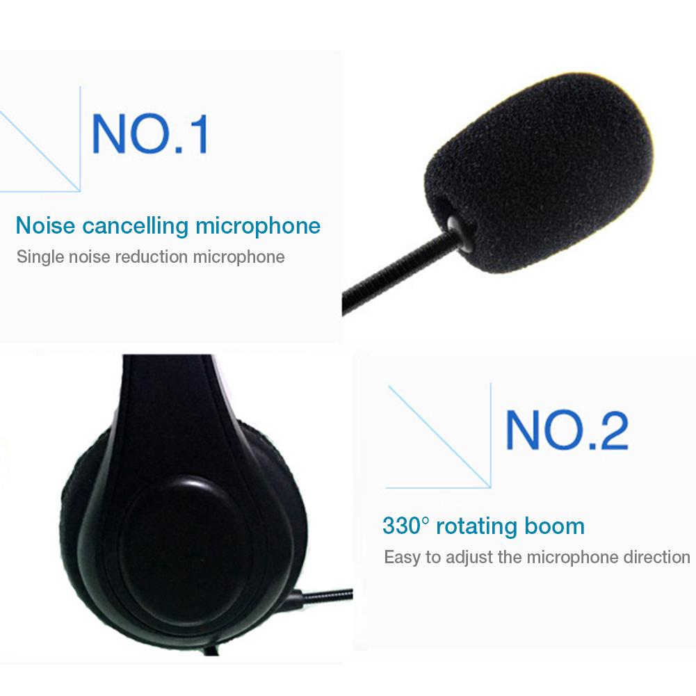 Telephone Headset Call Center Operator USB Noise Cancelling Corded Offical Headphone With Micro For Computer Laptop PC