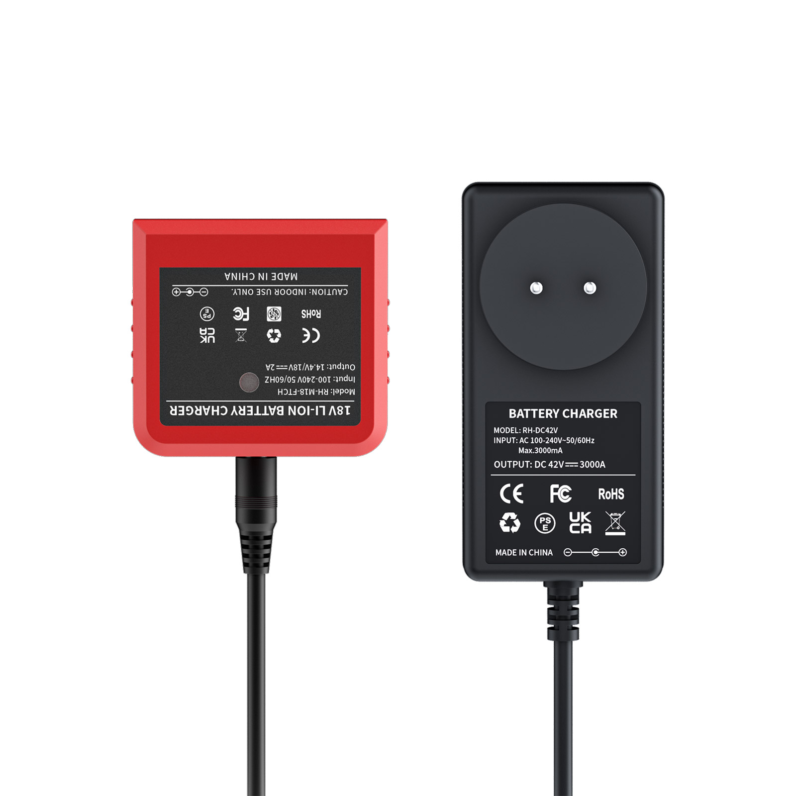 100V-240V Battery Charger For Milwaukee M18 Battery EU AU UK US Plug Charger For Milwaukee 18V Cordless Power Tools: black / 60A