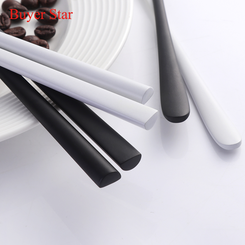 2pcs/lot Gold Chopsticks Spoon 304 Stainless Steel Korean Reusable Black White Hashi Sushi Sticks Kitchen Accessories