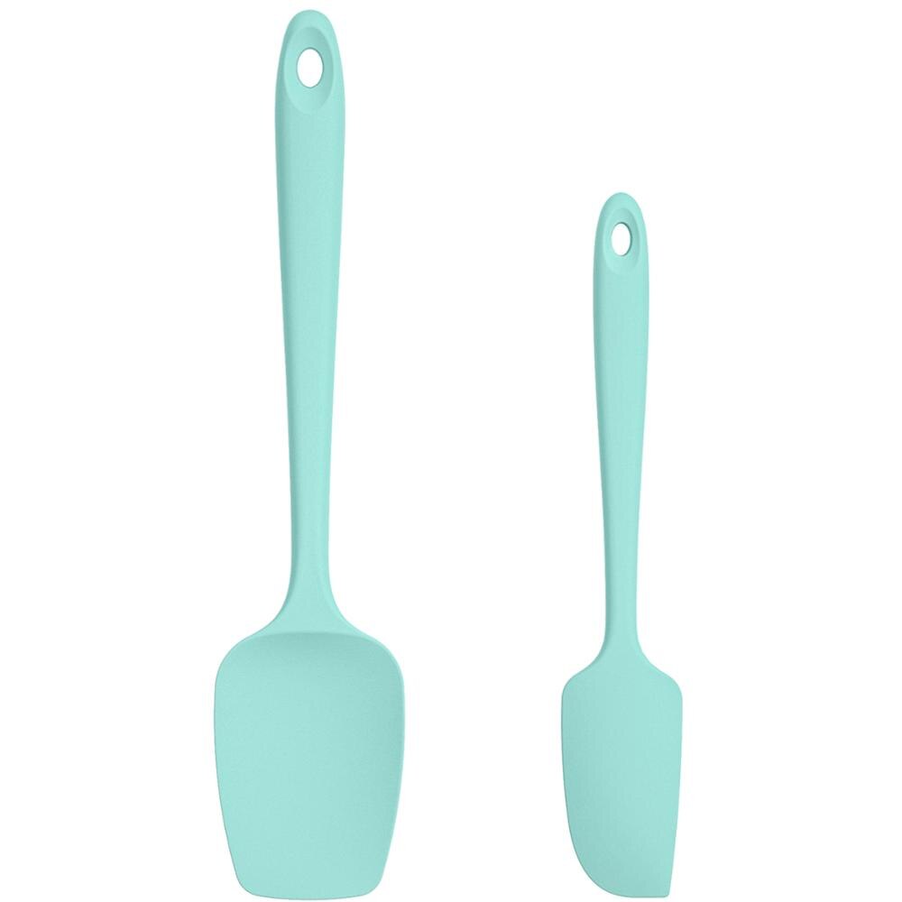 U-Geschmack 2 stücke Kochen Spachtel Silikon Küche Spachtel für Braten Pan Mini Silikon Spachtel Kochen Löffel Backen Zubehör werkzeug: Teal / 480 Fahrenheit
