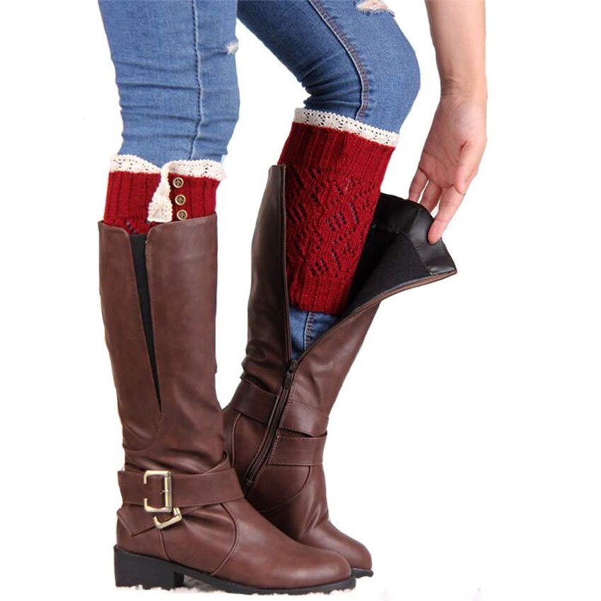 La de dédouanement! Jambières femmes jambières en dentelle longue tricot extensible Boot jambe poignets chaussettes de démarrage jambières directe