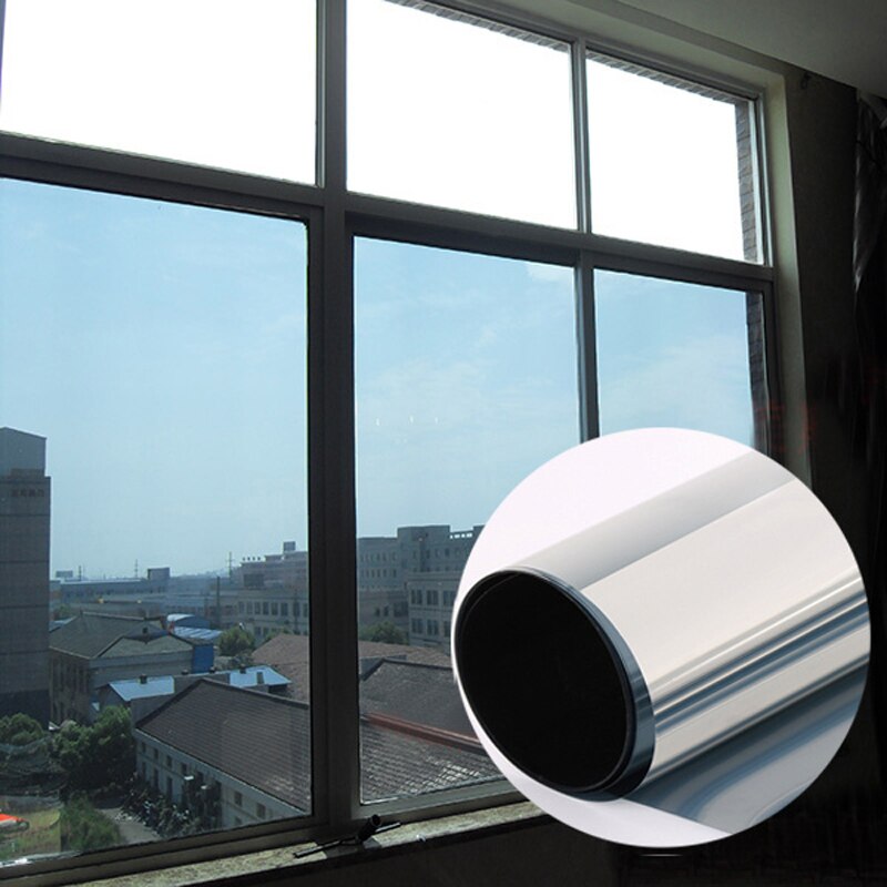 50x100cm Window Film Mirror Silver One Way Insulation Stickers Solar Reflective Home Decoration Supplies PET film