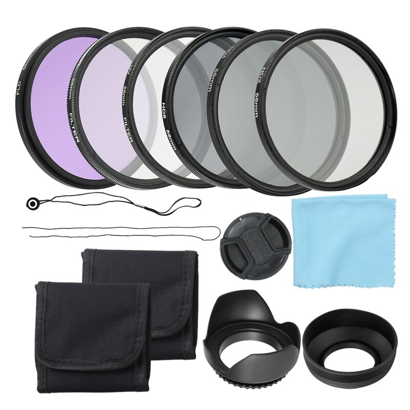 Doppia Filettatura Macchina Fotografica UV CPL FLD Lens Filtri Kit e Altura Photo ND Filtro Neutro Fotografia Set Set di Accessori 58 millimetri 52 millimetri