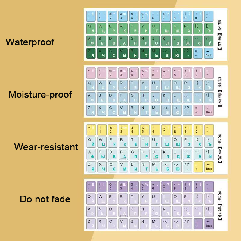 Russische Sprache Tastatur Layout Aufkleber Ersatz Aufkleber Russische Tastatur Abdeckung Haut PC Notizbuch Laptop DIY Deko Schlüssel Haut