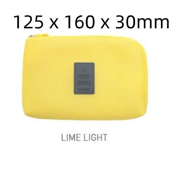 Business Digital Storage Bag Multi-function Power Supply Data Cable Charger Cosmetic Bag Portable Organizer Bag Travel Bag: Small Yellow