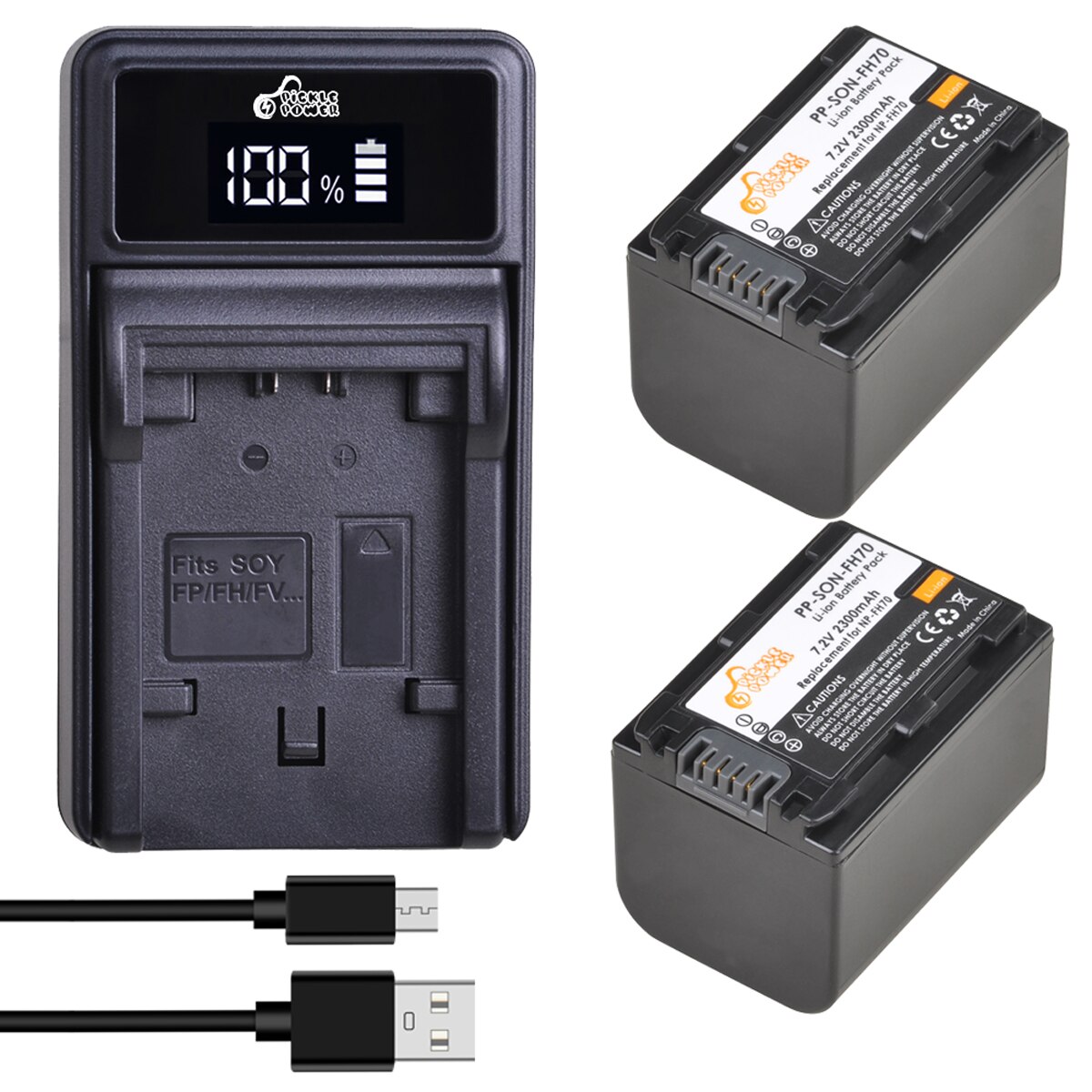Batteria NPFH70 NP-FH70 + caricatore USB portato per Sony NP-FH30 NP-FH40 NP-FH60 NP-FH50 serie NP-FH70 HDR-XR