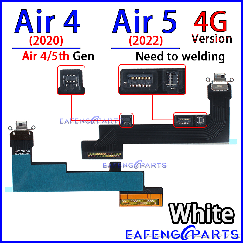 USB Ports Charger Dock Connector Microphone Cable for Ipad Air 3rd 4th 5th 6th 7th 8th 9th 10th 5 6 7 8 Generation Charging Flex: PURPLE