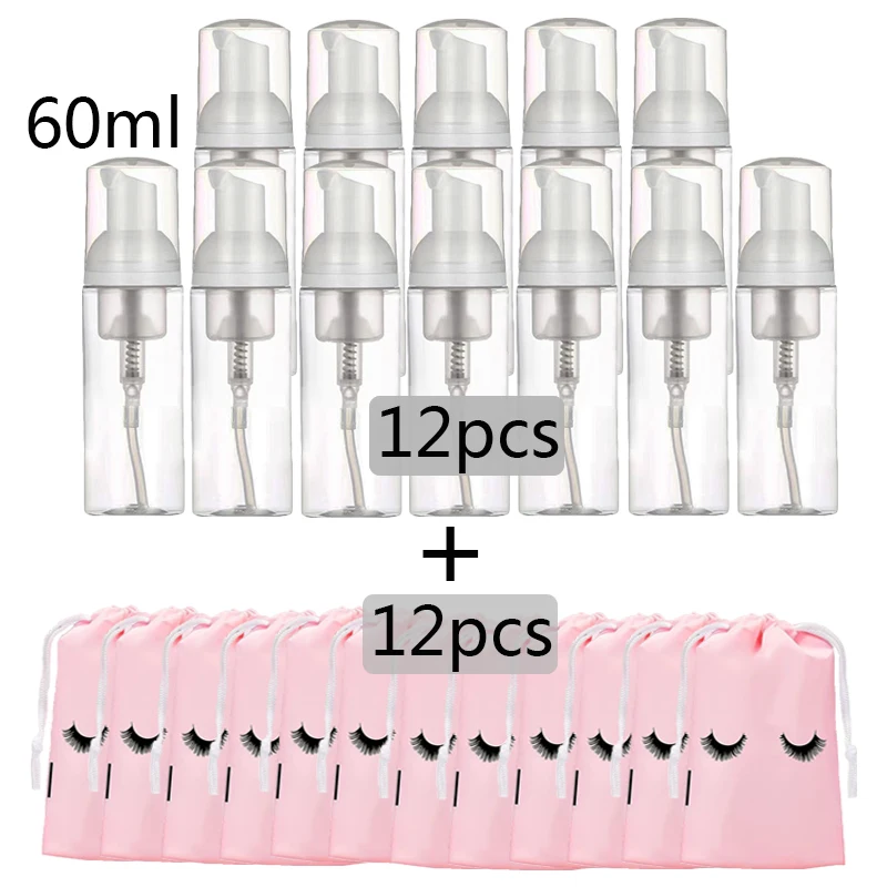 12 Stuks 30/60Ml Draagbare Schuimfles Lege Pomp Heldere Fles Lotion Shampoo Dispenser Hervulbare Flessen Pomp Foam Fles: Donker Kaki