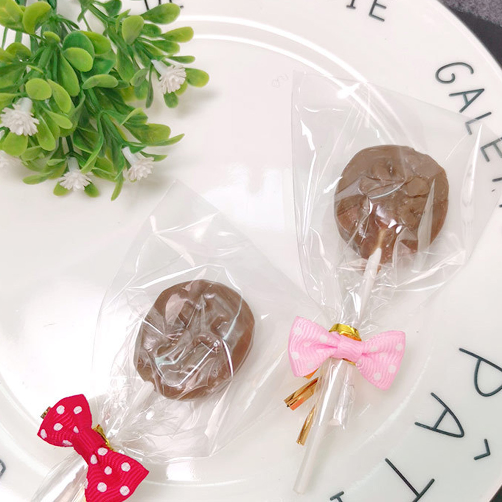 Bolsas de plástico transparentes 100 unids/set piruleta Chocolate OPP bolsas de embalaje planas con parte superior abierta dulces para de boda bolsa de pequeña