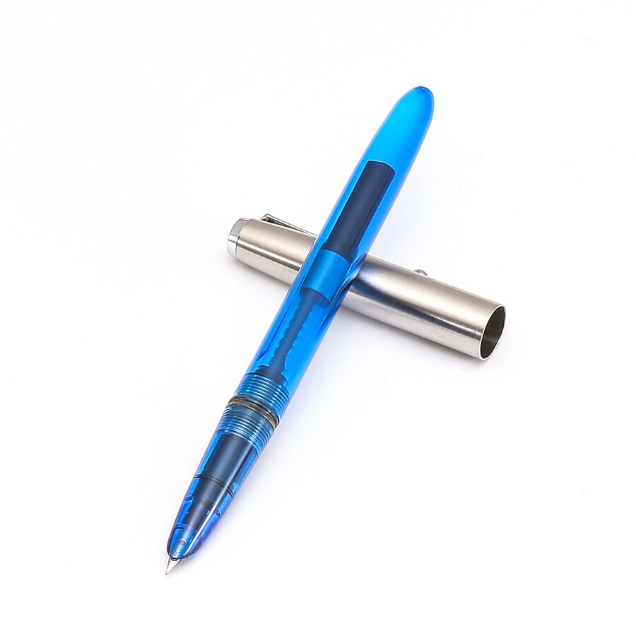 Jinhao Vision Fountain Pen, Steel Metal Cap, Nice Color Transparent Barrel, Fine Nib Office Finance School Student writing A6994