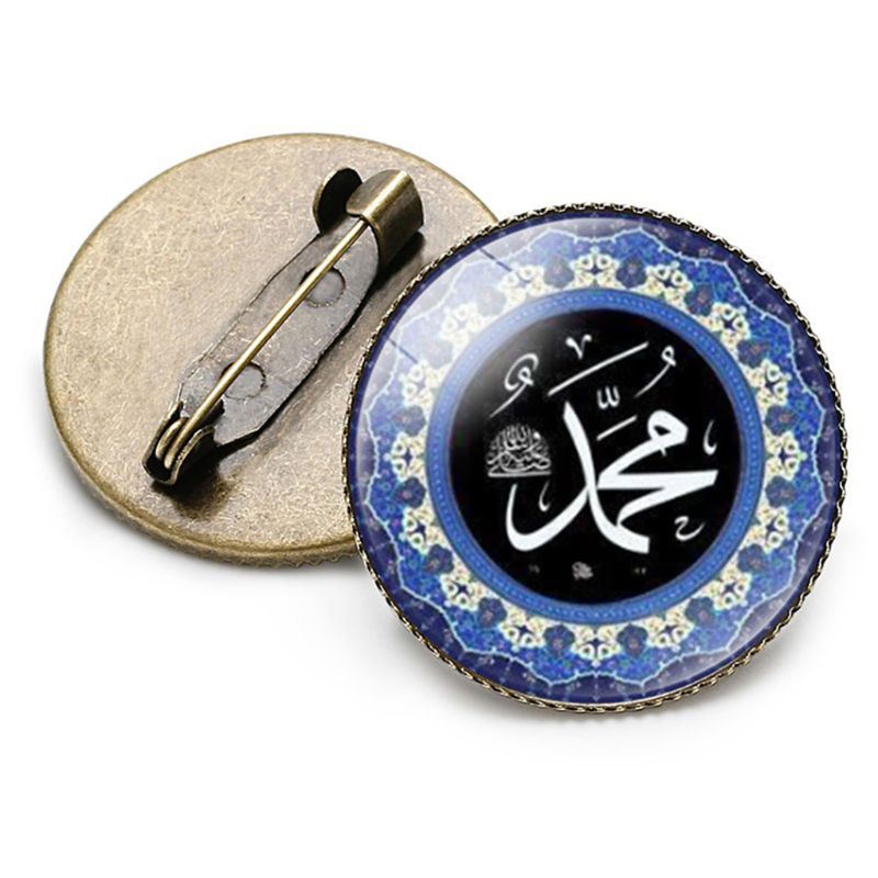 Metaal Glas Broche Vrouwen Charmant Kraag Pin Badge Moslim Islam Allah Sieraden Accessoires: 4