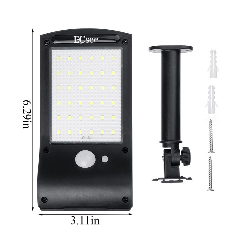 36 led solar gadelys automatisk lysregistrerende skumring til daggry udendørs gårdhave væglampe  ip65 vandtæt kølig hvid belysning