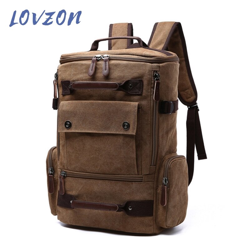 LOVZON Vintage Backpack Canvas Backpack School Bag Men's Travel Bags Large Capacity Backpack Laptop Backpack Bag