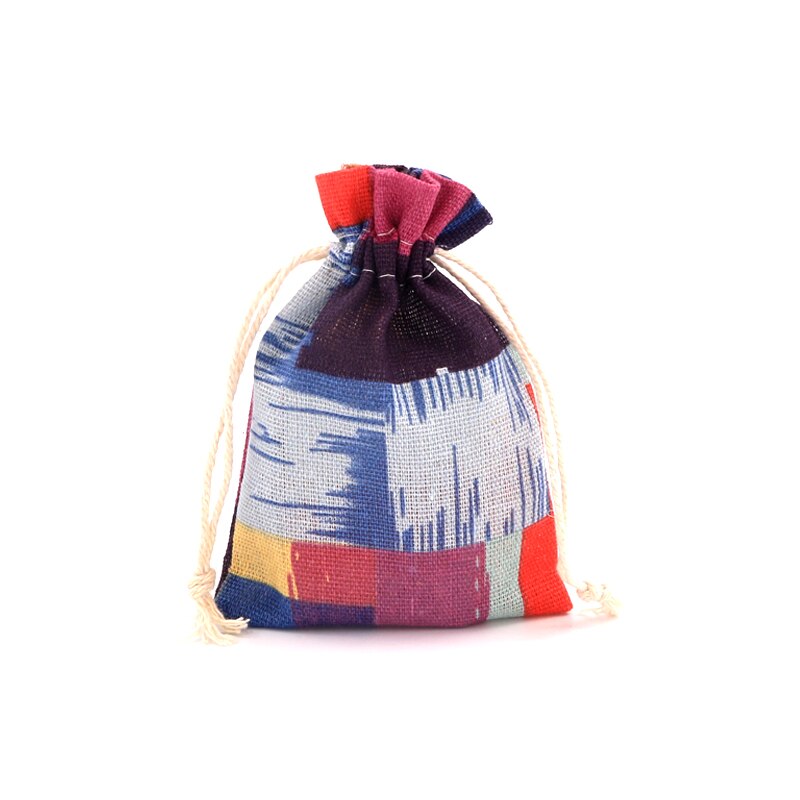5 sztuk/partia kolorowe wzory pościel torby bawełniane 10x14cm Wedding Favor cukierki bransoletka biżuteria torby do pakowania muślinu torba na prezent woreczki: A17