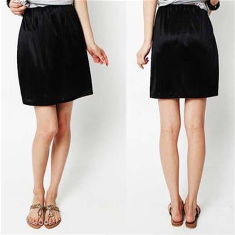 Femmes taille élastique demi Slip jupon jupes sous-jupe dame Crinoline lait soie blanc dentelle banlieue bureau dames jupe