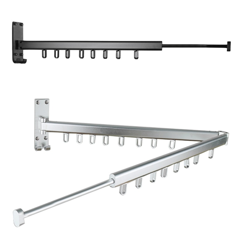 Dubbele Stang/Enkele Staaf Kleerhanger Intrekbare Opvouwbare Muur Opknoping Droogrek