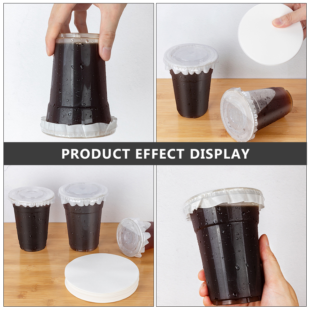 500pcs Drink Cup Sealing Paper Leak Proof Sealing Papers Cup Sealing Papers