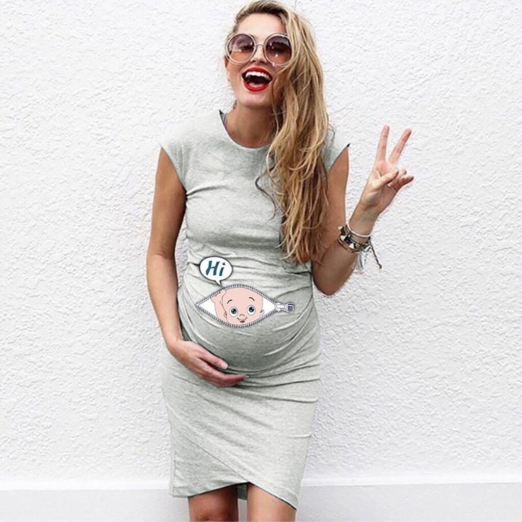newborn Baby Print Breastfeeding Dresses Summer платье Women Sleeveless Pregnancy Maternity Dress Nusring Clothes Mother Dress: Gray / XXL