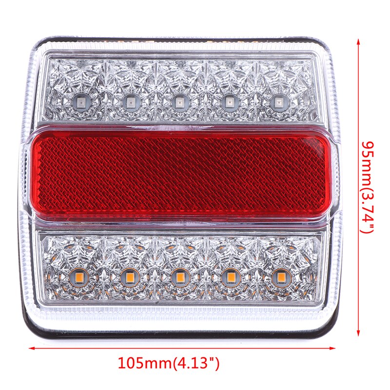 1pc Red + White LED Submersible Trailer Tail Lights Boat Marker Truck 16LED Trailer Taillights