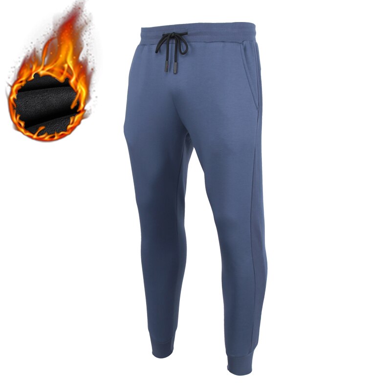 Fitness Mannen Joggingbroek Warm Joggers Winter Sport Thicken Streetwear Fleece Broek Casual Bodybuilding Broek Trainingsbroek: grey / M