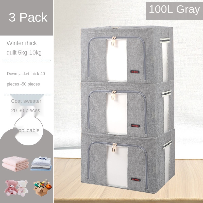 Super large cotton and linen storage box fabric clothing finishing box box folding storage bag household wardrobe artifact